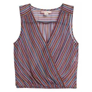 5/$35 sale- you pick/bundle - 
Band of Gypsies Rainbow Striped Surplice Top M